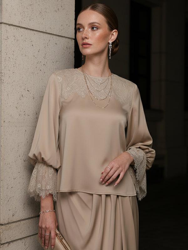 BAJU KURUNG KEDAH MODEN GRACELYN (CHAMPAGNE)